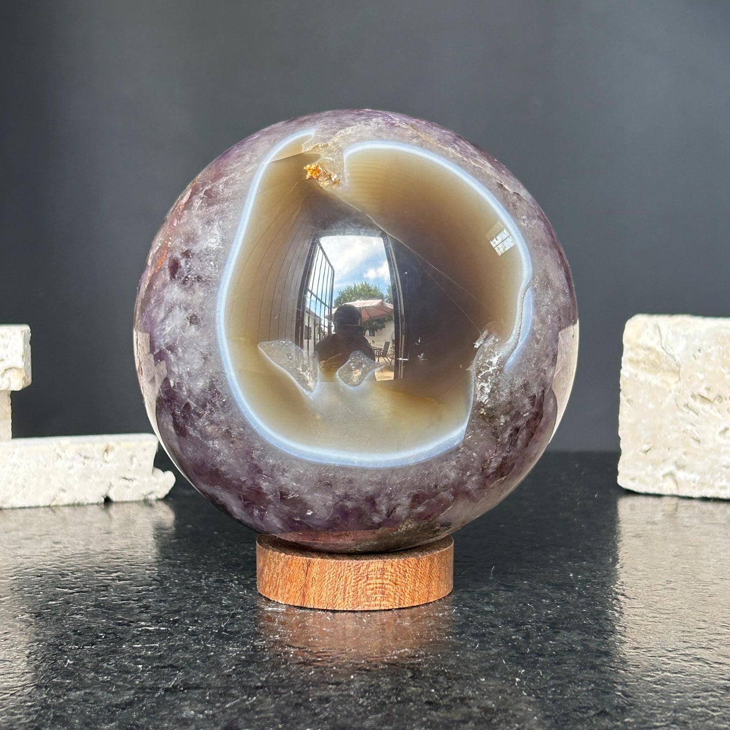 Amethyst Quartz Crystal Sphere – Extra Large Polished Display