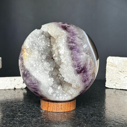 Amethyst Quartz Crystal Sphere – Extra Large Polished Display
