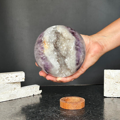 Amethyst Quartz Crystal Sphere – Extra Large Polished Display
