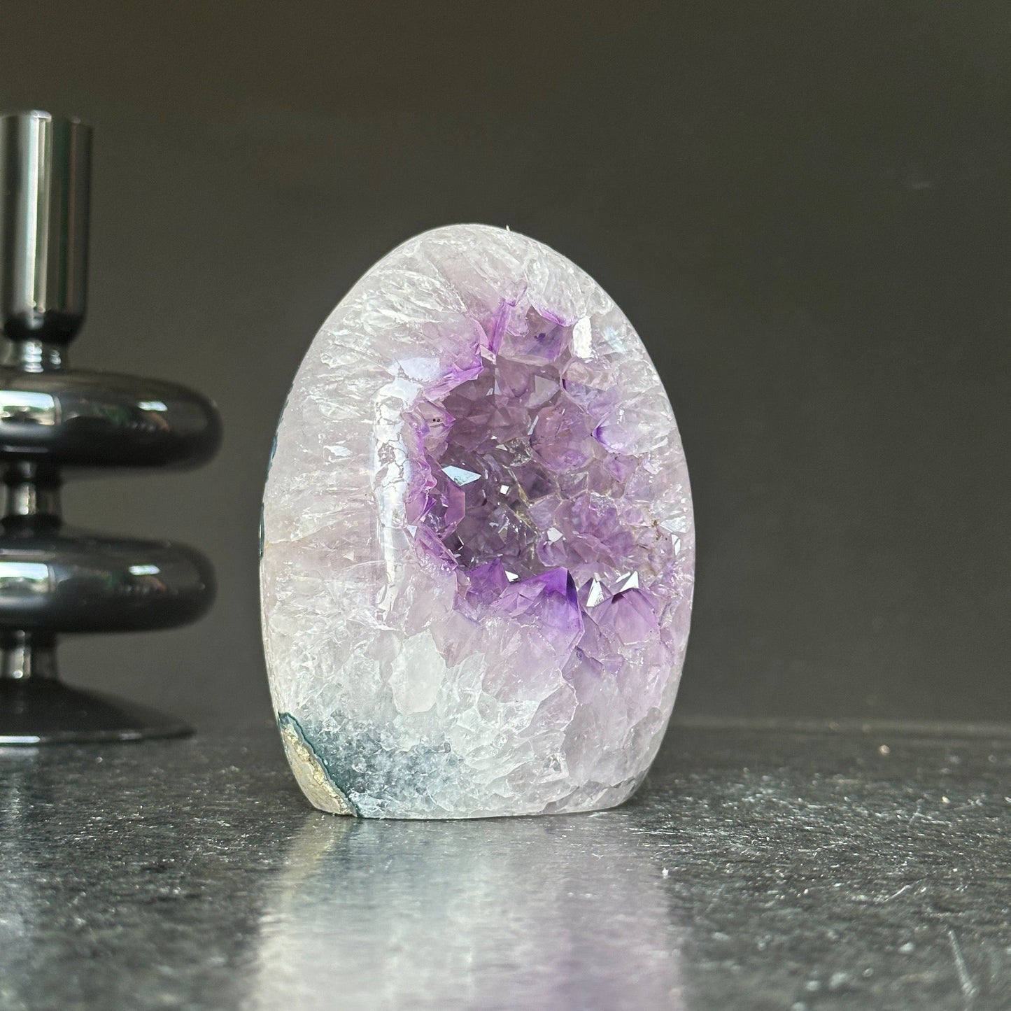 Superb Amethyst with Agate and Quartz formations, 5 in tall Extra Large Amethyst Cave