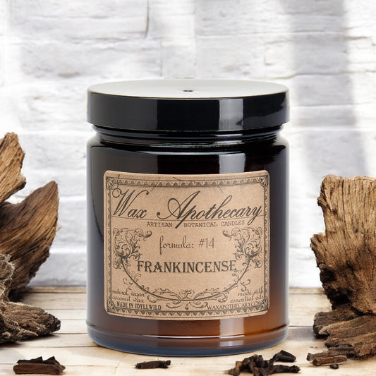 6 oz Botanical Candle in Amber Glass Jar - Frankincense – Candle