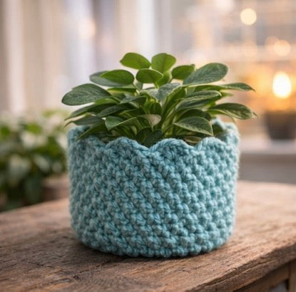 Plant Cozy Sweater™ – Hand-Crocheted Pot Cover for Indoor Plants