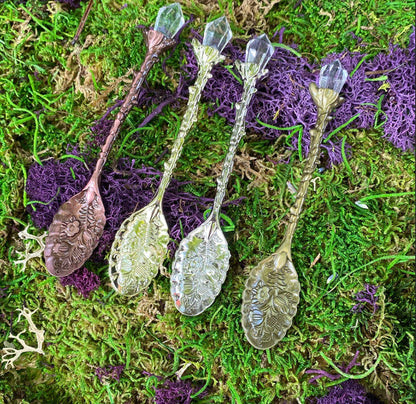 Clear Quartz Crystal Tea Spoons