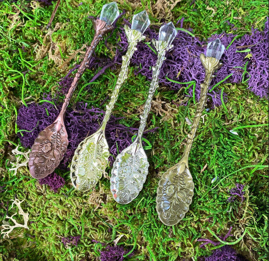 Clear Quartz Crystal Tea Spoons