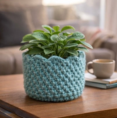Plant Cozy Sweater™ – Hand-Crocheted Pot Cover for Indoor Plants