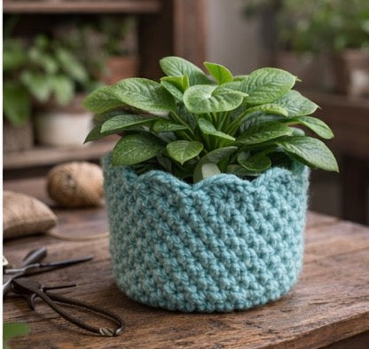 Plant Cozy Sweater™ – Hand-Crocheted Pot Cover for Indoor Plants