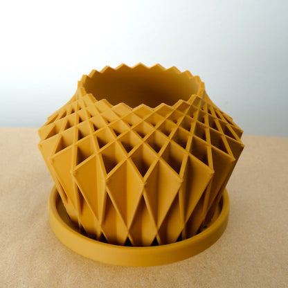 Galaxy Groove Geometric Plant Pot | 3D-Printed Planter