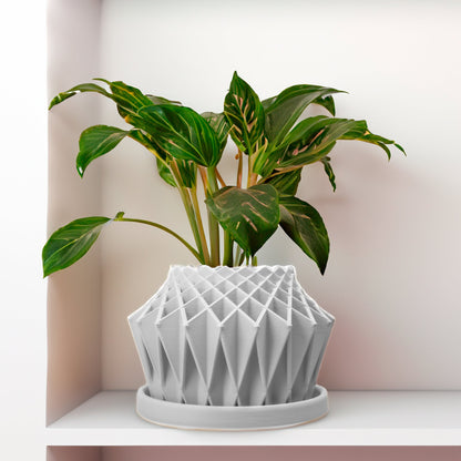 Galaxy Groove Geometric Plant Pot | 3D-Printed Planter