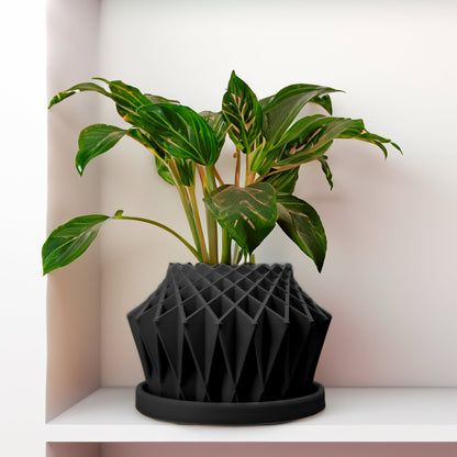 Galaxy Groove Geometric Plant Pot | 3D-Printed Planter