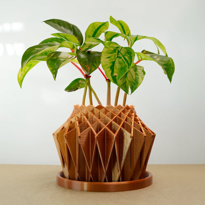 Galaxy Groove Geometric Plant Pot | 3D-Printed Planter