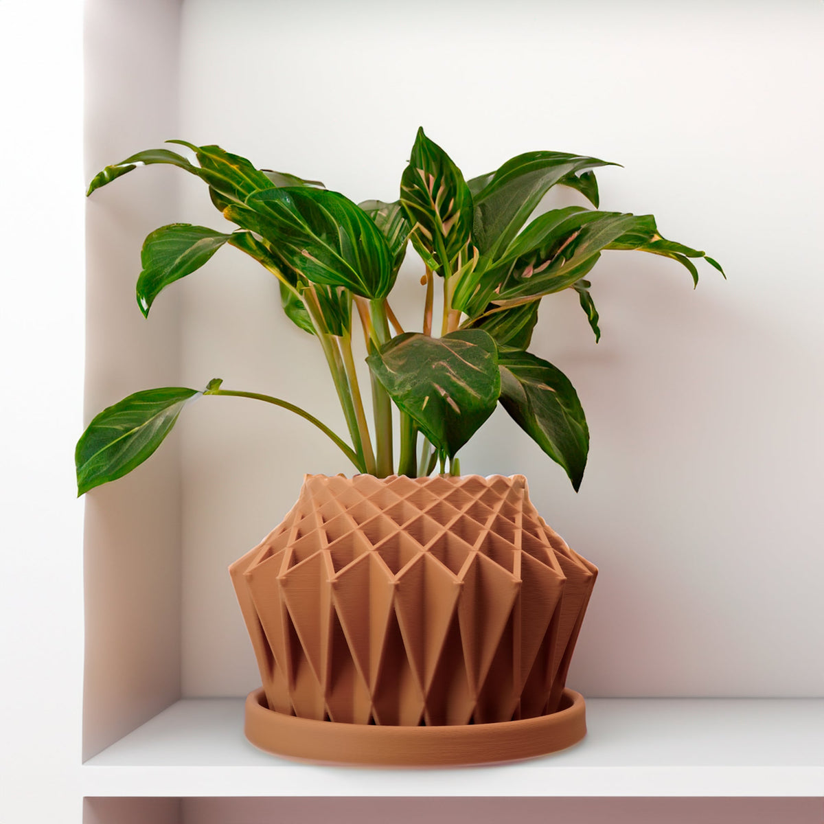 Galaxy Groove Geometric Plant Pot | 3D-Printed Planter