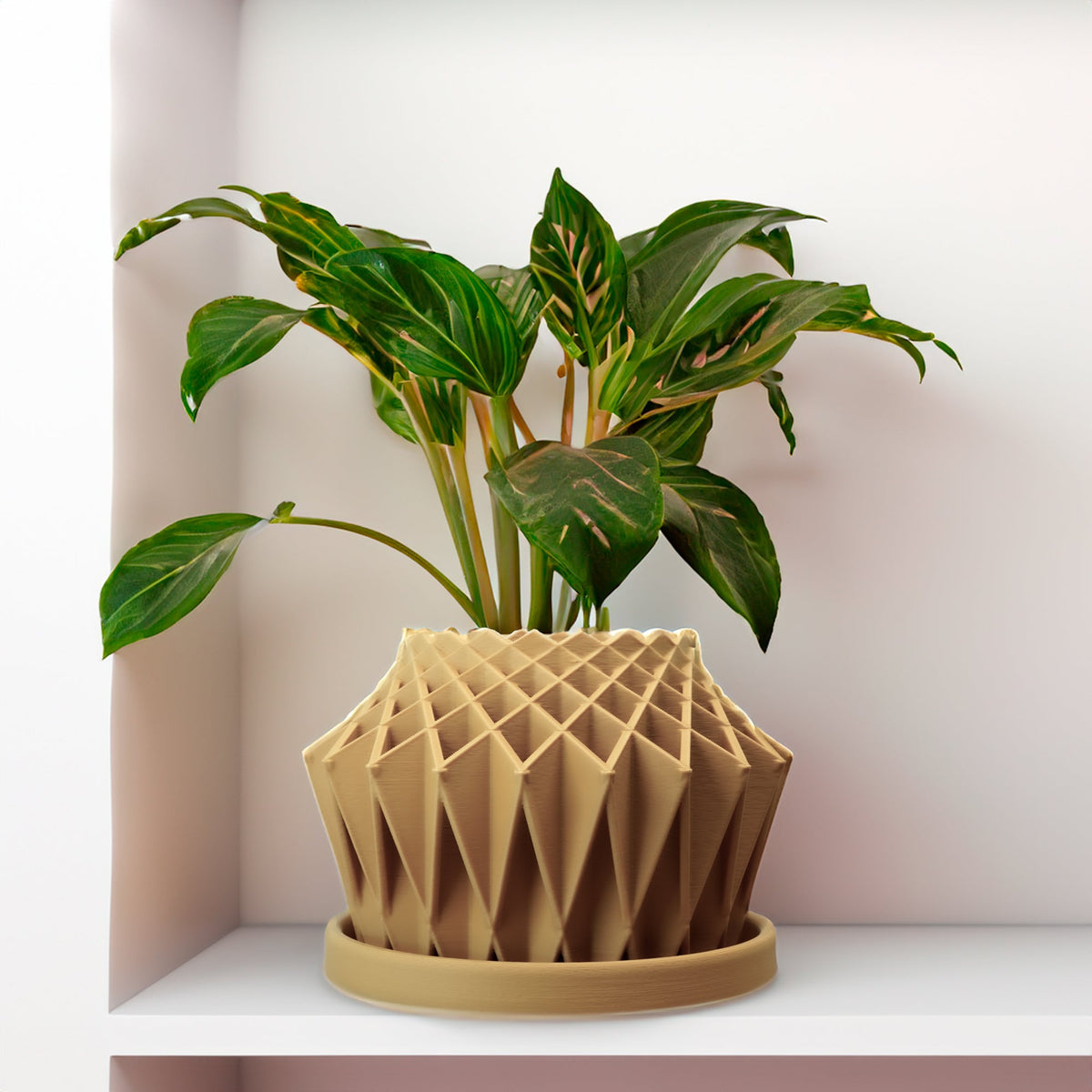 Galaxy Groove Geometric Plant Pot | 3D-Printed Planter