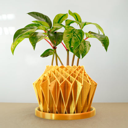 Galaxy Groove Geometric Plant Pot | 3D-Printed Planter