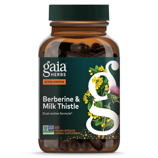 Gaia Herbs Berberine & Milk Thistle – 60 Capsules