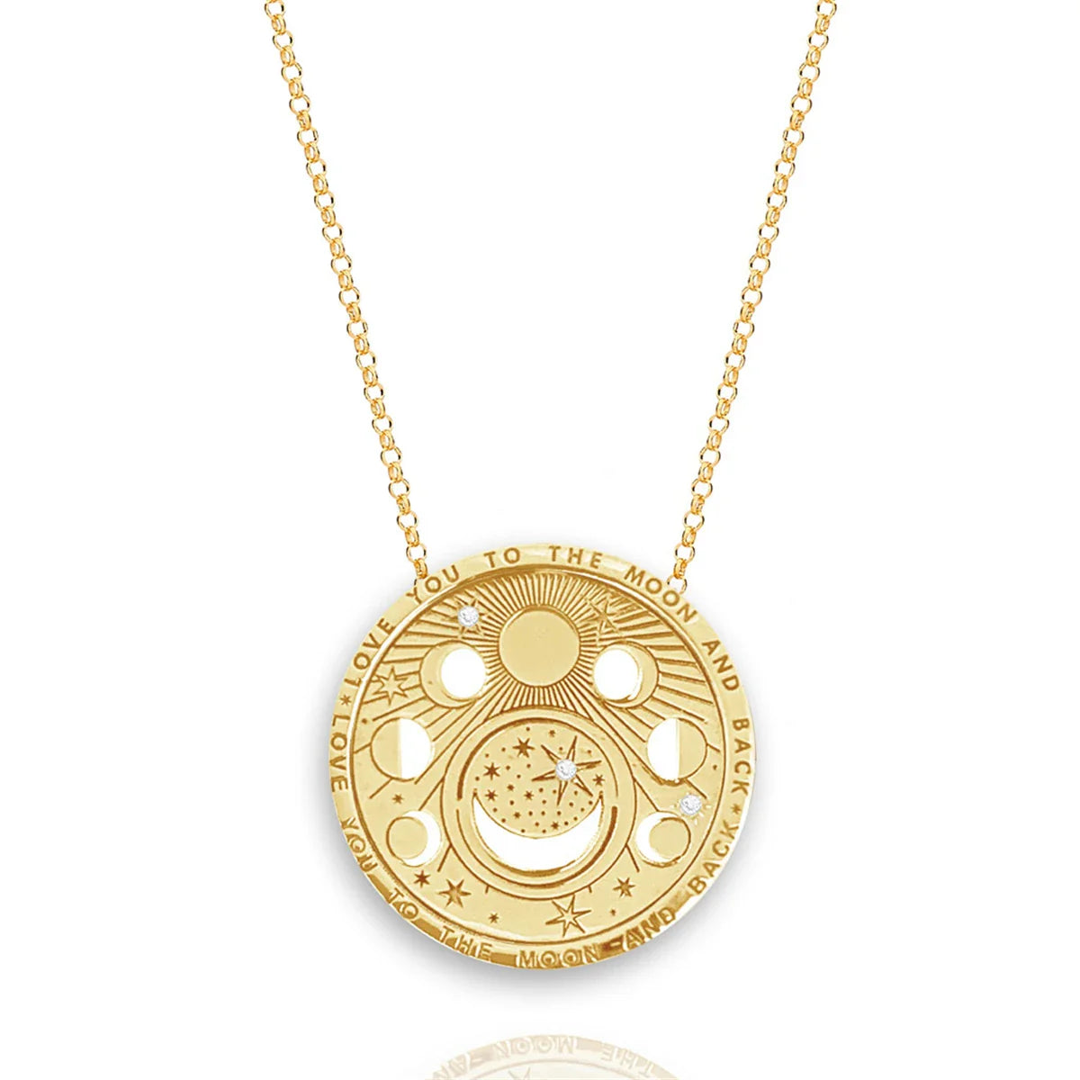 Gold Boho Design Necklaces – Moon Phases necklace