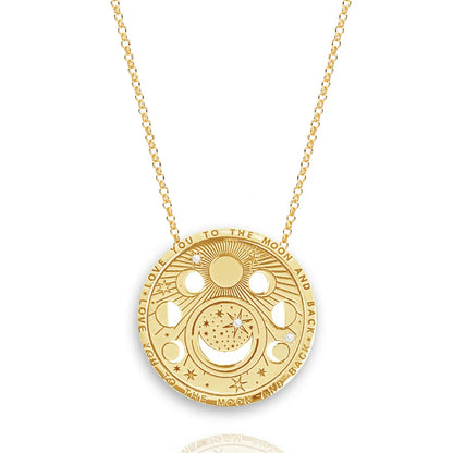 Gold Boho Design Necklaces – Moon Phases necklace