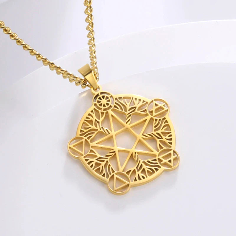 Pentacle Symbols Necklace – A - Gold necklace