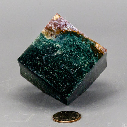 Green Jasper Cube with Cut Corner – Cubes