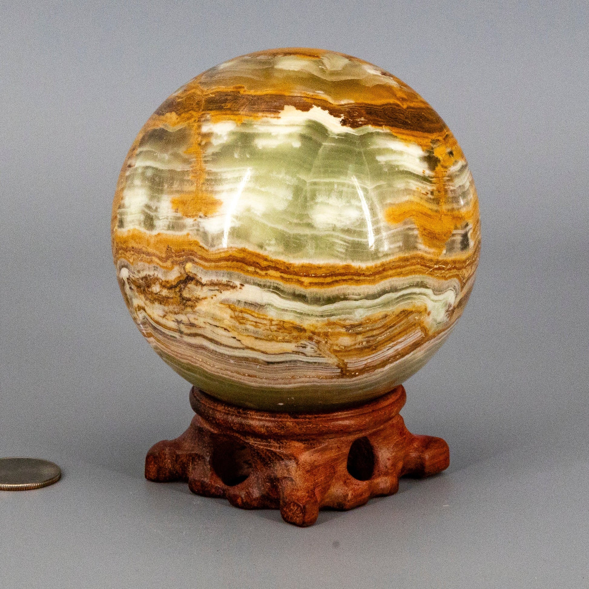 Green Onyx Sphere w/t Stand XL 100mm – Spheres