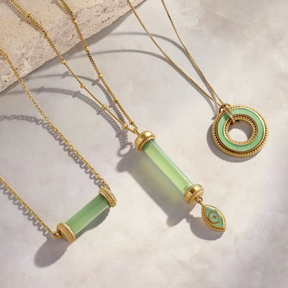 Guardian Spirit Jade Evil Eye Gold Necklace – Necklaces - Womens