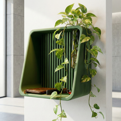3D Printed Wall Shelf with Glass Tube for Plant Propagation