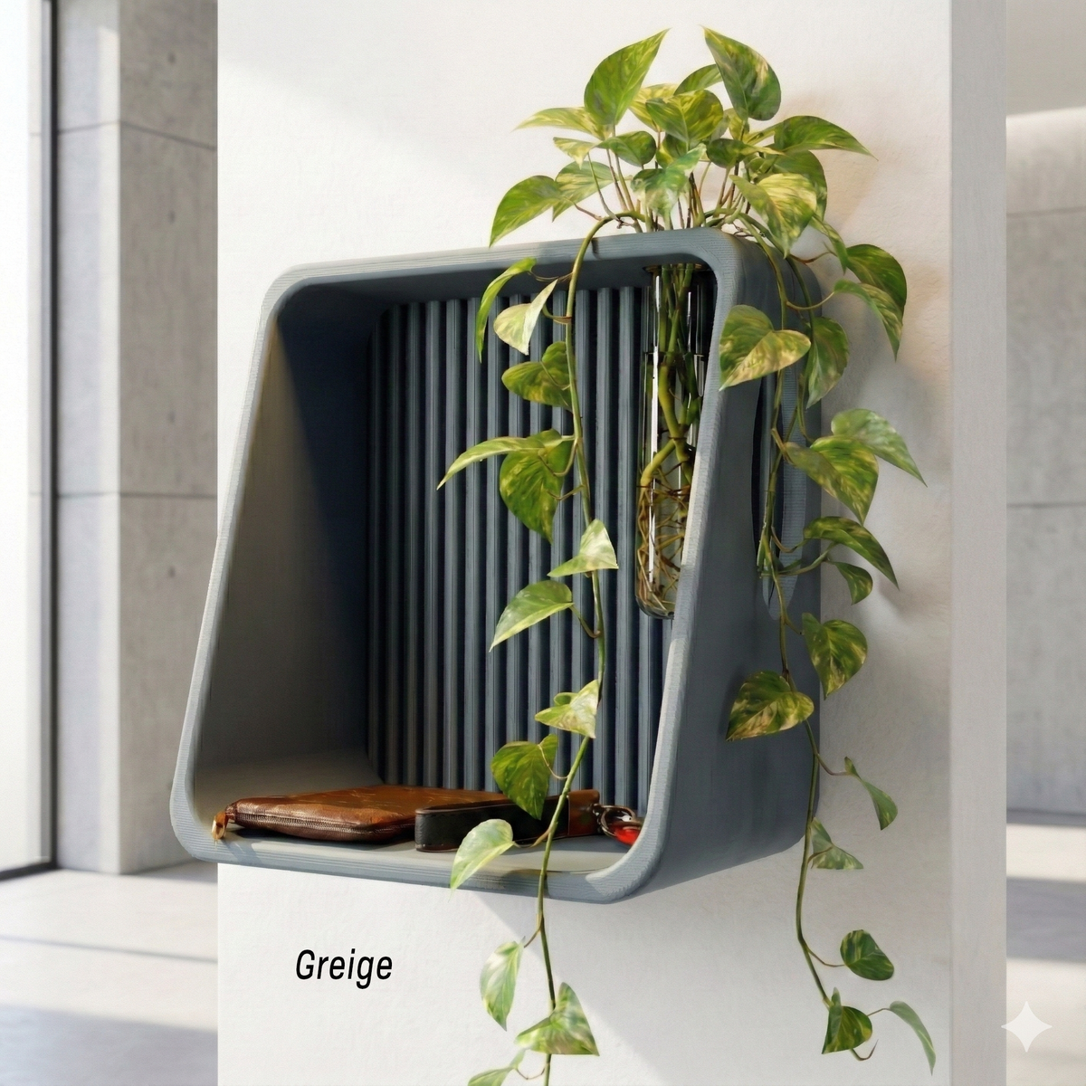3D Printed Wall Shelf with Glass Tube for Plant Propagation