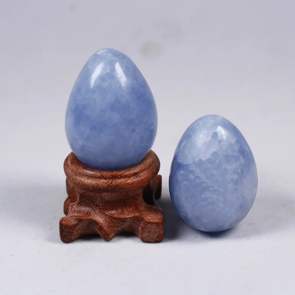 Blue Celestite Crystal Egg, with stand – Crystals