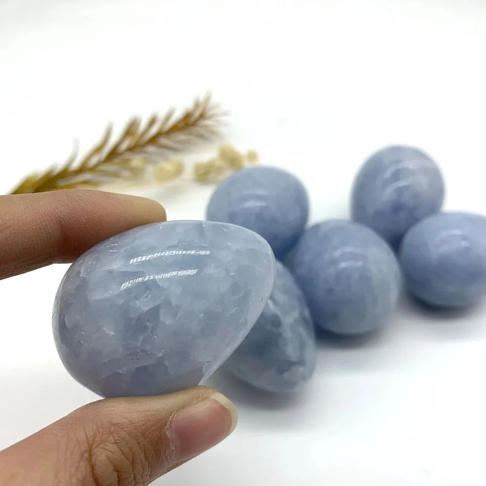 Blue Celestite Crystal Egg, with stand – Crystals