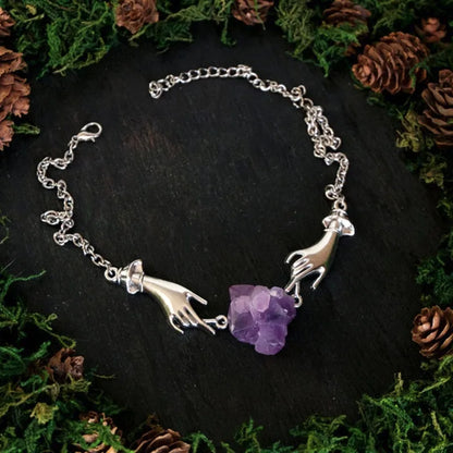 Witchy Chain Hand Crystal Necklace