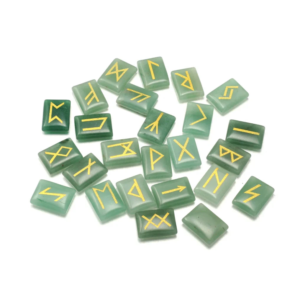 Crystal Runes – Green Aventurine Runes