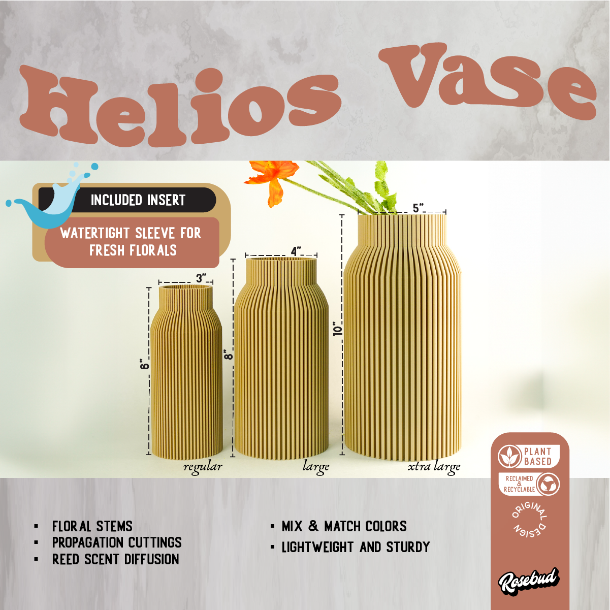 Helios Fresh Floral Vase –