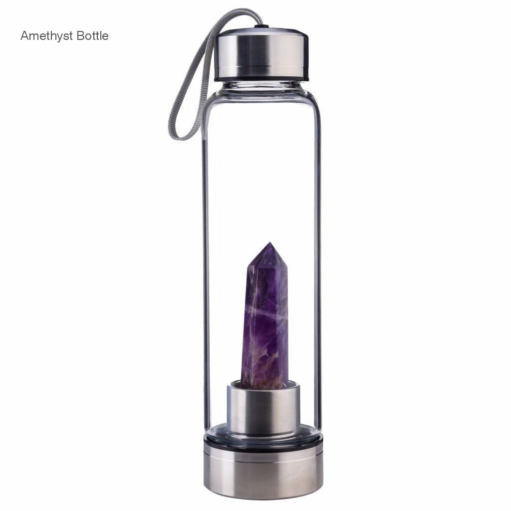 Crystal Infused Glass Water Bottle – 550ml