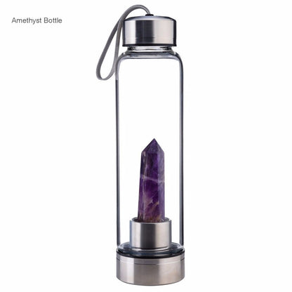 Crystal Infused Glass Water Bottle – 550ml