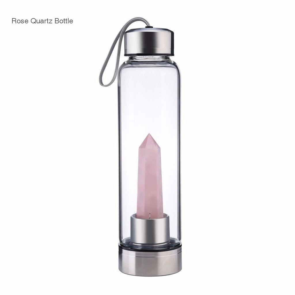 Crystal Infused Glass Water Bottle – 550ml