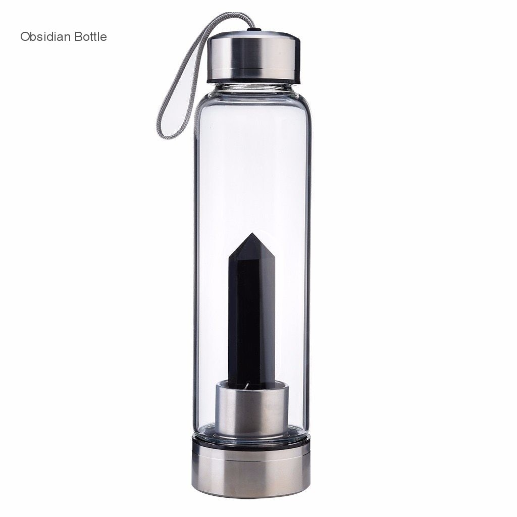 Crystal Infused Glass Water Bottle – 550ml