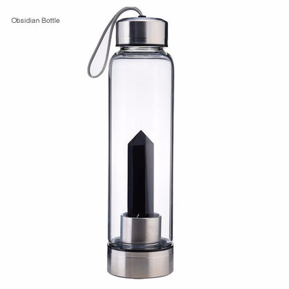 Crystal Infused Glass Water Bottle – 550ml