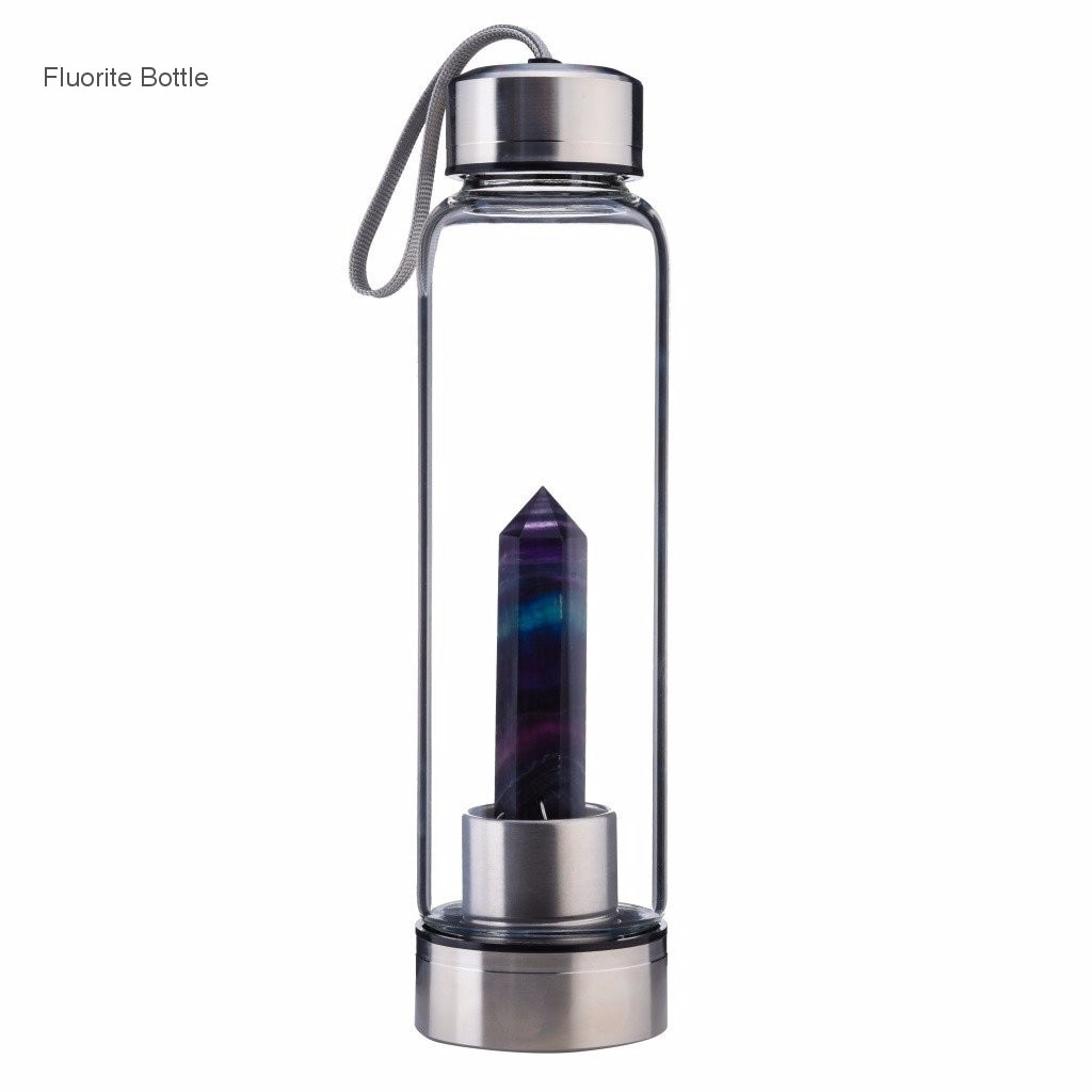 Crystal Infused Glass Water Bottle – 550ml