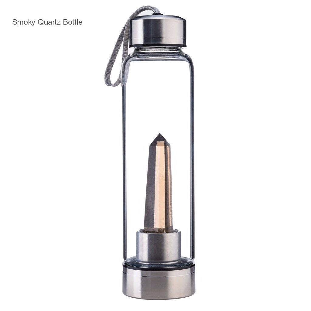 Crystal Infused Glass Water Bottle – 550ml