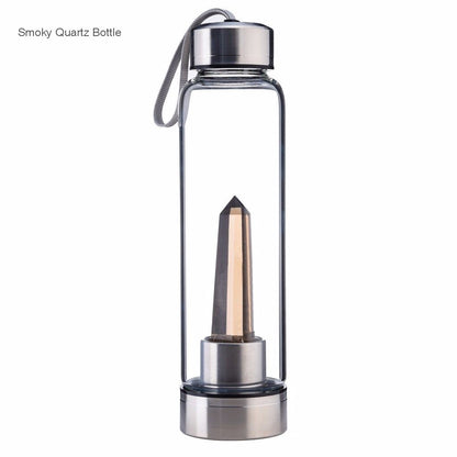 Crystal Infused Glass Water Bottle – 550ml
