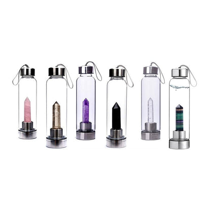 Crystal Infused Glass Water Bottle – 550ml