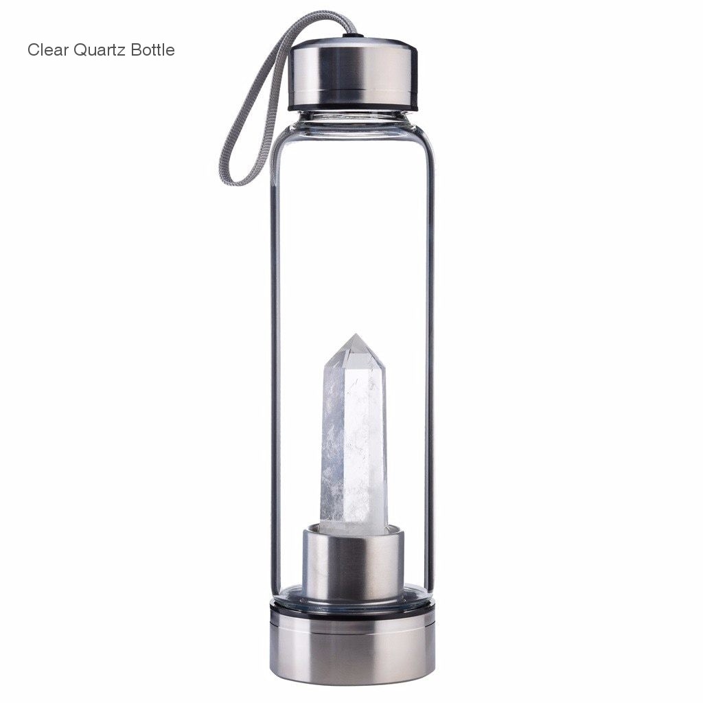 Crystal Infused Glass Water Bottle – 550ml