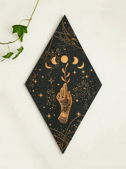 Moon Phase Wall Plaques – Hand 1 PC home decor