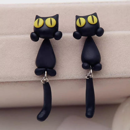 HANDMADE CAT EARRINGS (PAIR) – Yellow