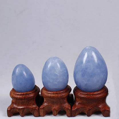 Blue Celestite Crystal Egg, with stand – Crystals