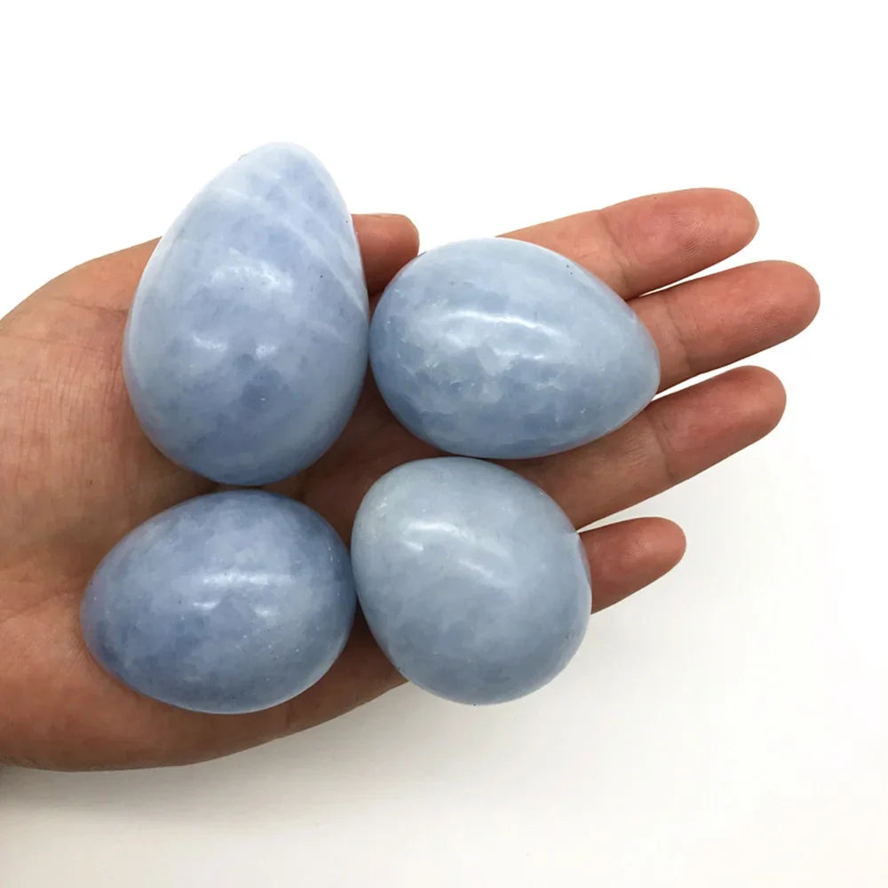 Blue Celestite Crystal Egg, with stand – Crystals