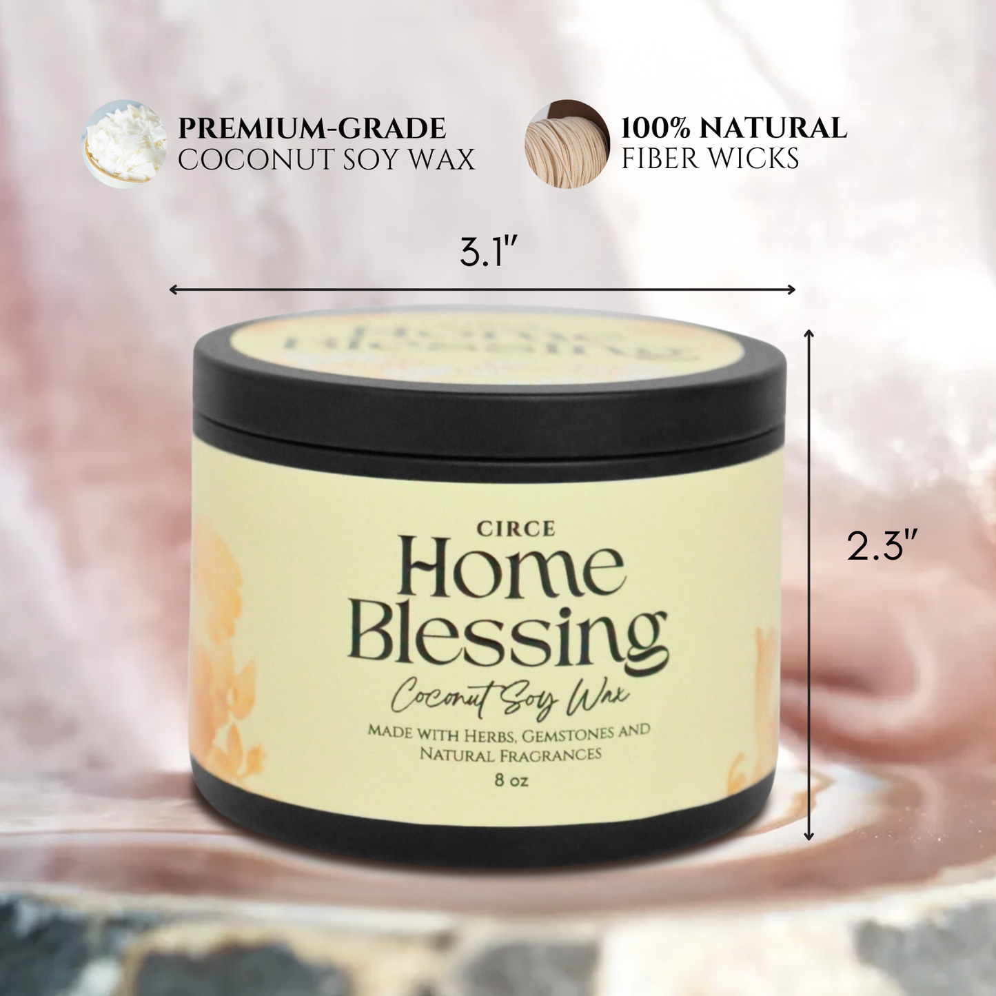 Home Blessing Candle — 8‑oz Harmony & Protection –