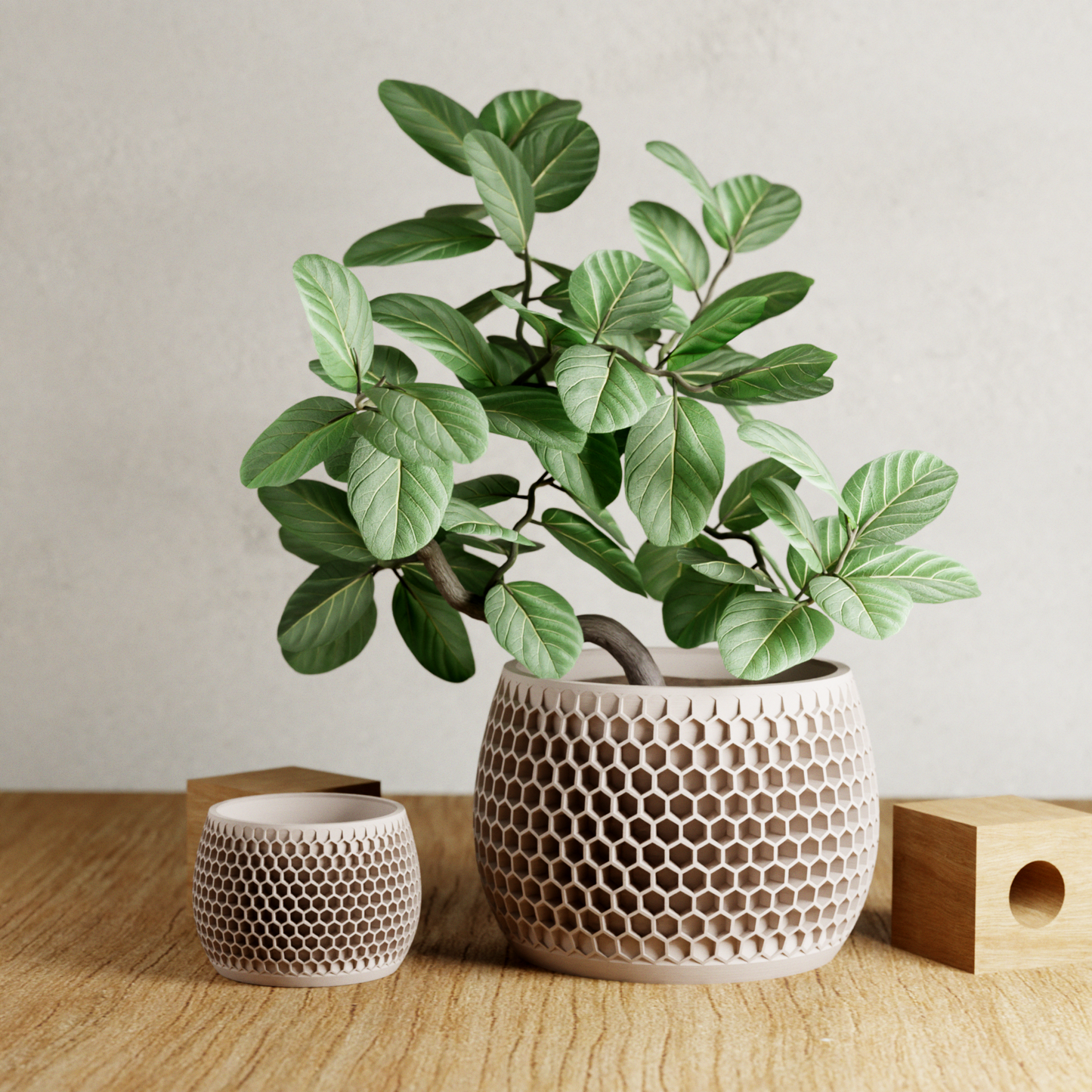 Honeycomb Planter – Navy Blue Planter
