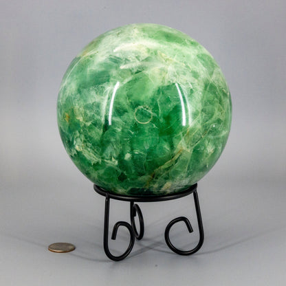 Huge Green Fluorite "Canon Ball" Sphere w/t Stand 153mm – Spheres