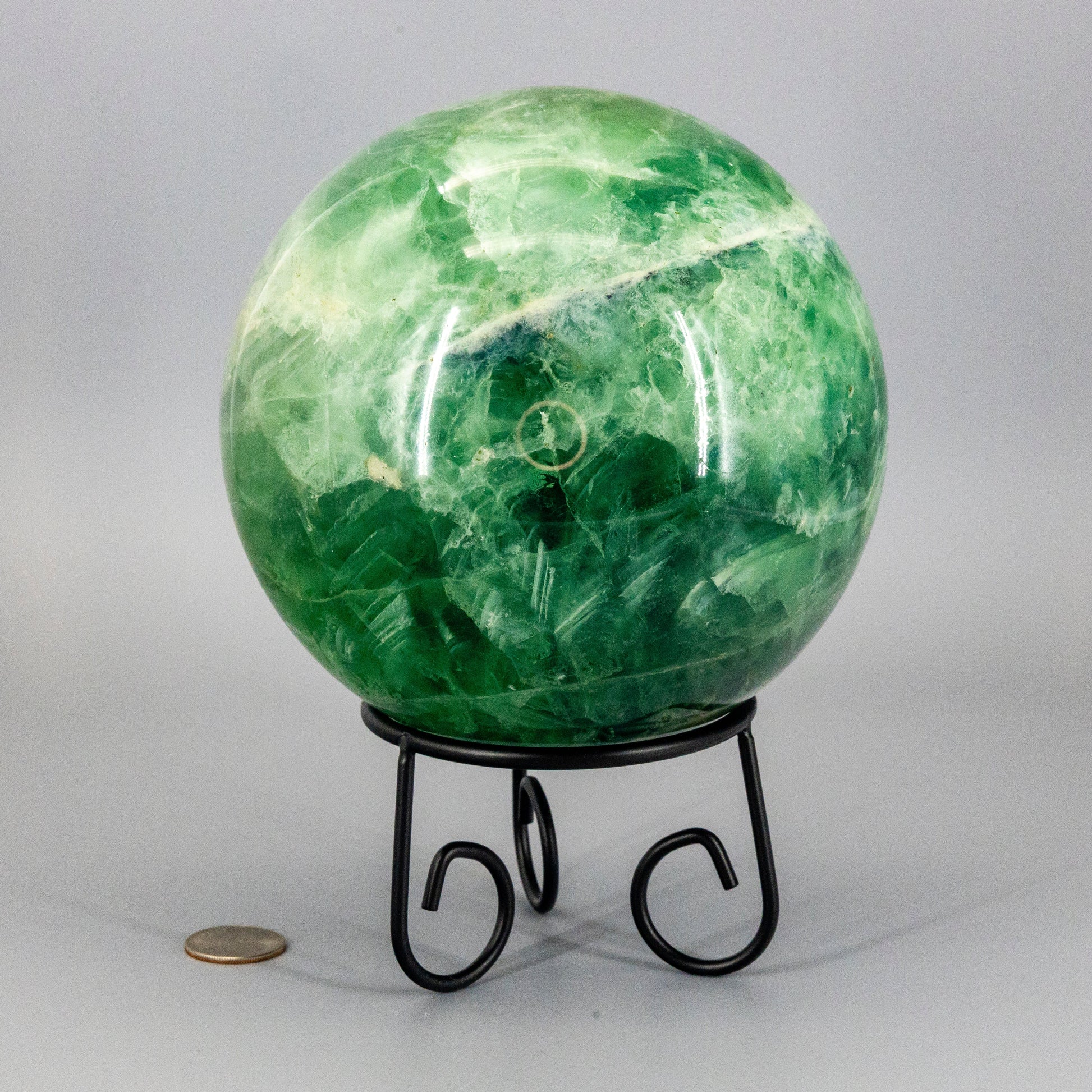 Huge Green Fluorite "Canon Ball" Sphere w/t Stand 153mm – Spheres