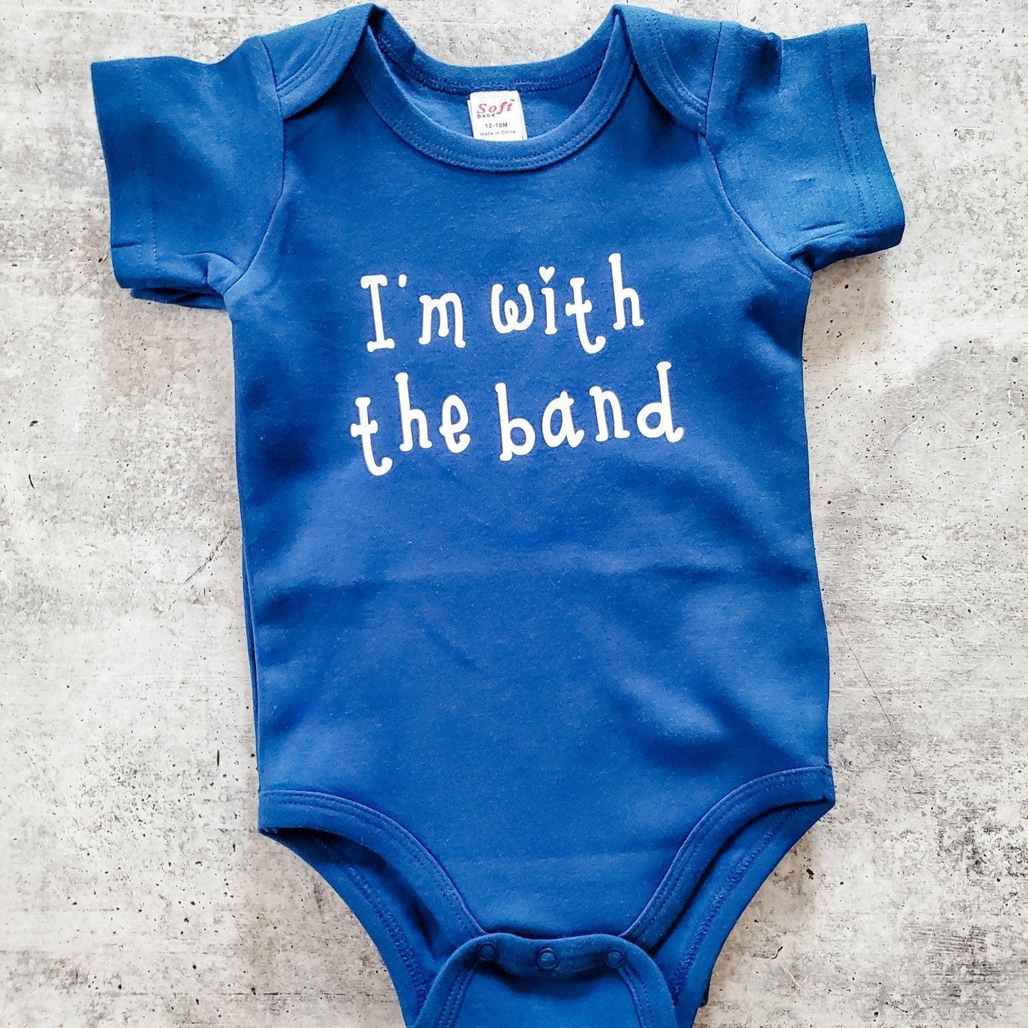 I'M WITH THE BAND Short Sleeve Baby Bodysuit